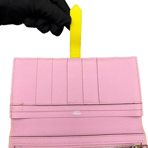 Hermes Bearn Gusset Wallet Epsom 9R Lime
