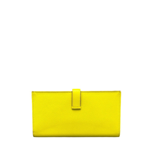 Hermes Bearn Gusset Wallet Epsom 9R Lime