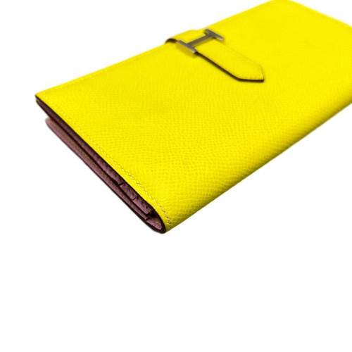 Hermes Bearn Gusset Wallet Epsom 9R Lime