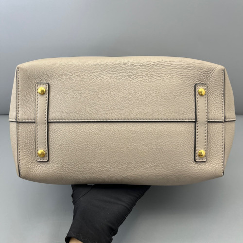 Burberry Belt Tote Calfskin Grey White Brown