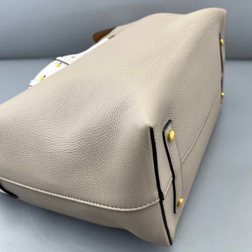 Burberry Belt Tote Calfskin Grey White Brown