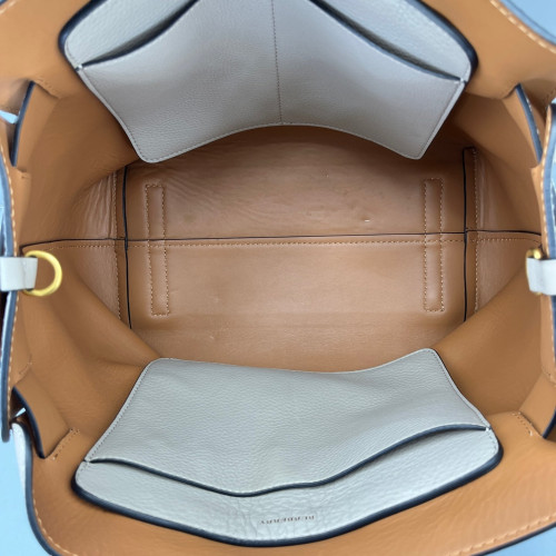 Burberry Belt Tote Calfskin Grey White Brown