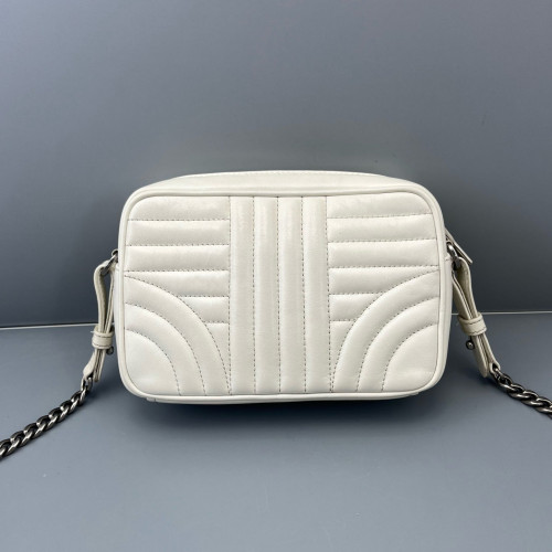 Prada Small Diagramme Camera Calfskin White