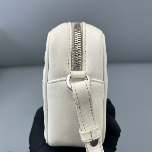 Prada Small Diagramme Camera Calfskin White