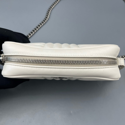 Prada Small Diagramme Camera Calfskin White
