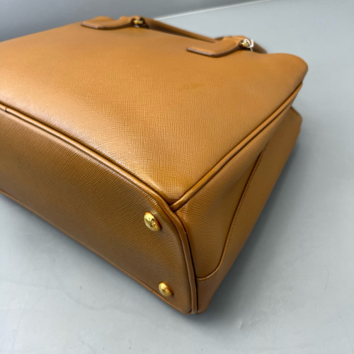 Prada Medium Galleria Double Zip Tote Saffiano Calfskin Tan