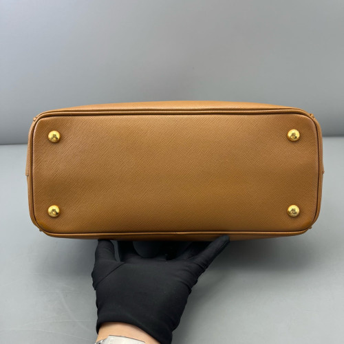 Prada Medium Galleria Double Zip Tote Saffiano Calfskin Tan