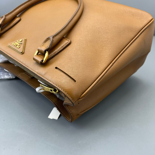 Prada Medium Galleria Double Zip Tote Saffiano Calfskin Tan