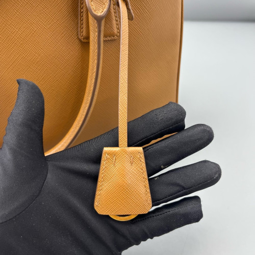 Prada Medium Galleria Double Zip Tote Saffiano Calfskin Tan