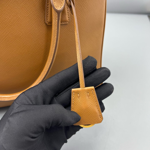 Prada Medium Galleria Double Zip Tote Saffiano Calfskin Tan