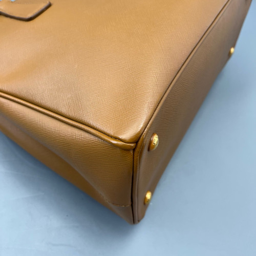 Prada Medium Galleria Double Zip Tote Saffiano Calfskin Tan