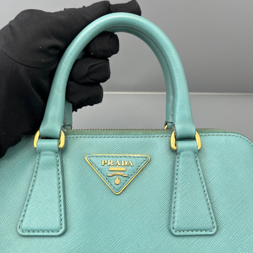 Prada Small Lux Open Promenade Saffiano Calfskin Baby Blue