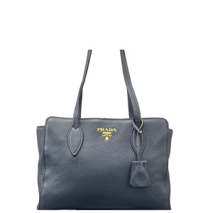 Prada Tote Bag Vitello Daino Dark Blue