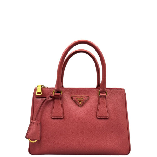 Prada Small Galleria Double Zip Tote Saffiano Calfskin Pink