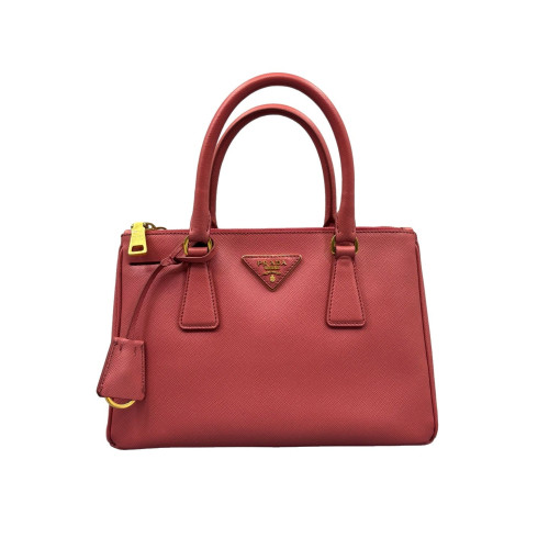 Prada Small Galleria Double Zip Tote Saffiano Calfskin Pink