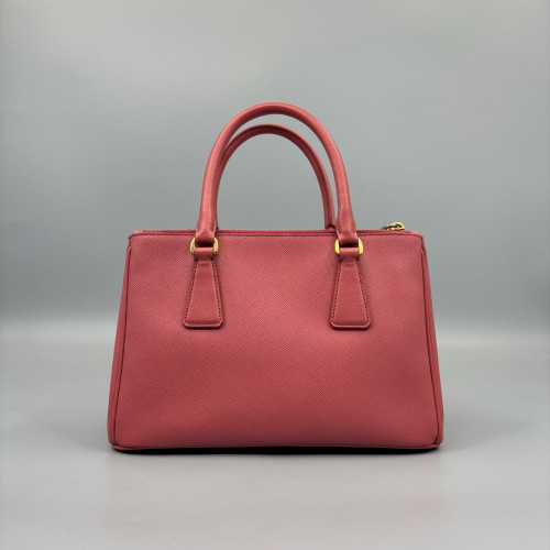 Prada Small Galleria Double Zip Tote Saffiano Calfskin Pink