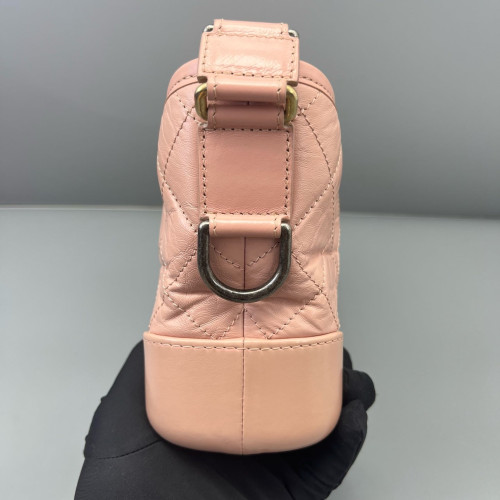 Chanel Quilted Small Gabrielle Hobo Calfskin Pink