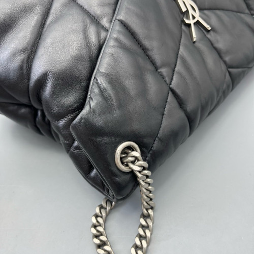 Yves Saint Laurent Medium Loulou Puffer Chain Calfskin Black