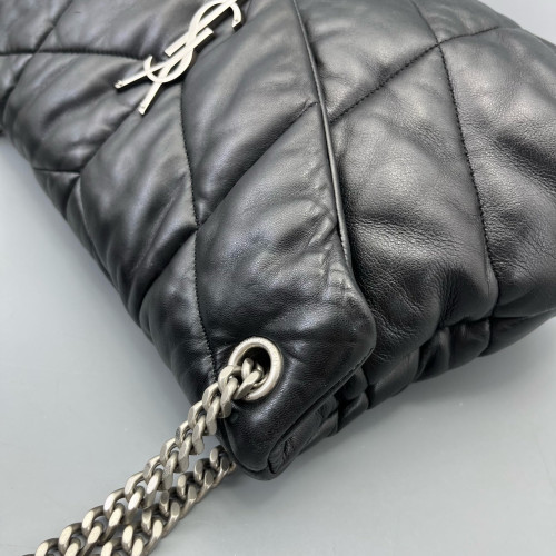 Yves Saint Laurent Medium Loulou Puffer Chain Calfskin Black
