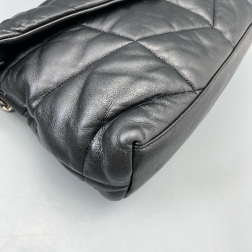 Yves Saint Laurent Medium Loulou Puffer Chain Calfskin Black