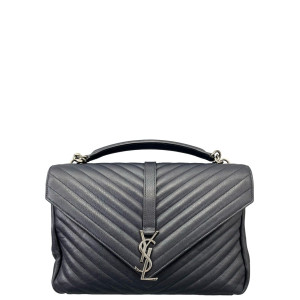 Yves Saint Laurent Large College Calfskin Black