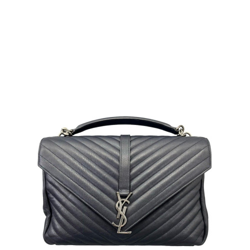 Yves Saint Laurent Large College Calfskin Black
