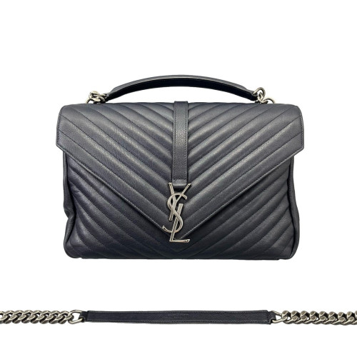 Yves Saint Laurent Large College Calfskin Black