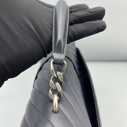 Yves Saint Laurent Large College Calfskin Black