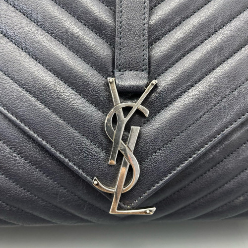 Yves Saint Laurent Large College Calfskin Black