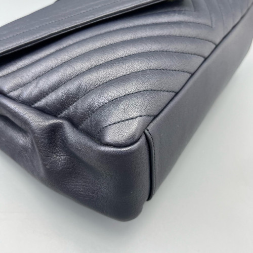Yves Saint Laurent Large College Calfskin Black