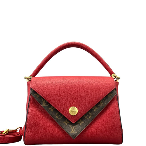 Louis Vuitton Double V Bag Monogram Calfskin Red Brown