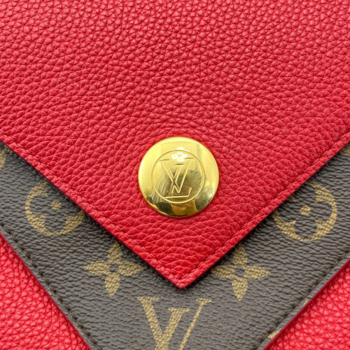 Louis Vuitton Double V Bag Monogram Calfskin Red Brown