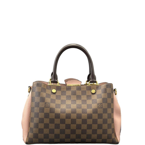 Louis Vuitton Cuir Taurillon Brittany Damier Ebene Brown Pink