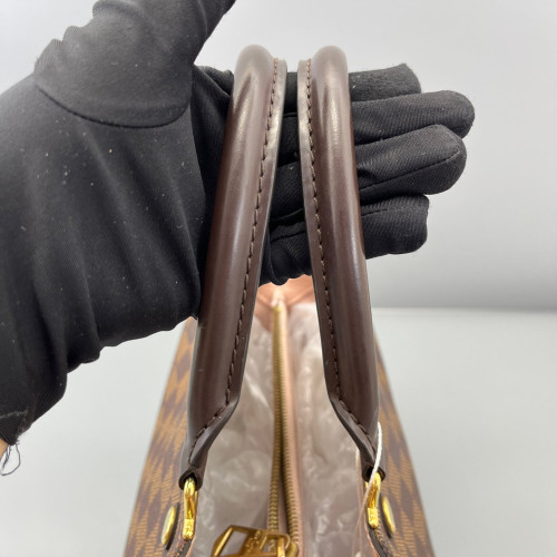 Louis Vuitton Cuir Taurillon Brittany Damier Ebene Brown Pink