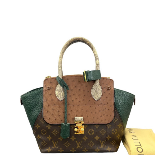 Louis Vuitton Majestueux Tote PM Monogram Ostrich Lizard Brown