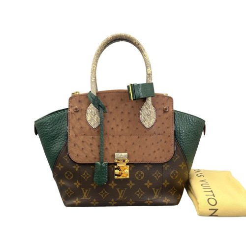 Louis Vuitton Majestueux Tote PM Monogram Ostrich Lizard Brown