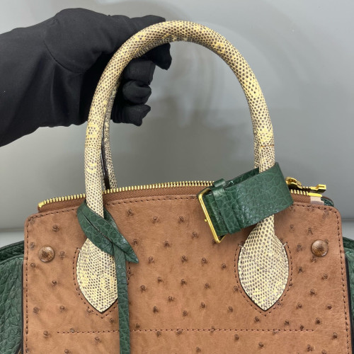 Louis Vuitton Majestueux Tote PM Monogram Ostrich Lizard Brown