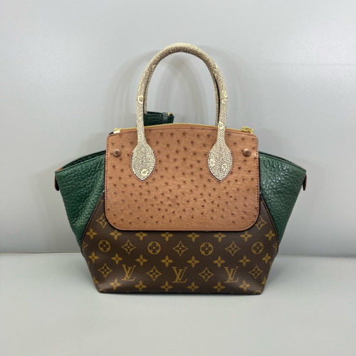 Louis Vuitton Majestueux Tote PM Monogram Ostrich Lizard Brown