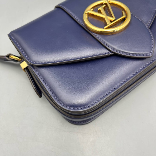 Louis Vuitton Pont 9 PM Calfskin Dark Blue