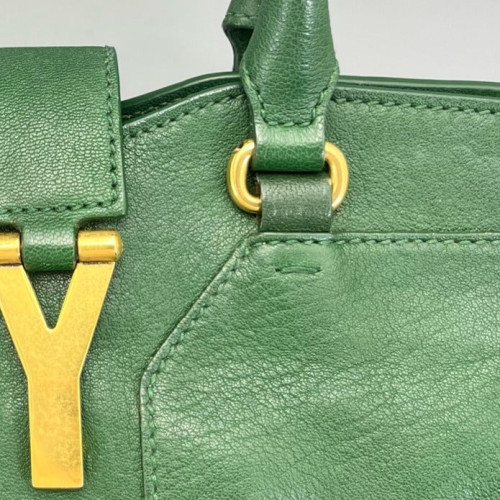Yves Saint Laurent Small Cabas Chyc Calfskin Green