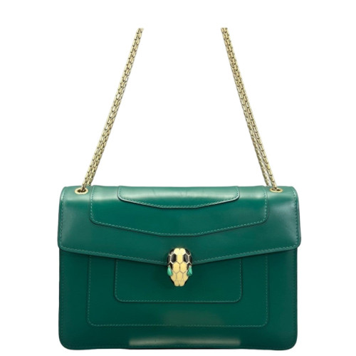 Bvlgari Large Serpenti Forever Shoulder Bag Calfskin Green