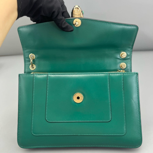 Bvlgari Large Serpenti Forever Shoulder Bag Calfskin Green