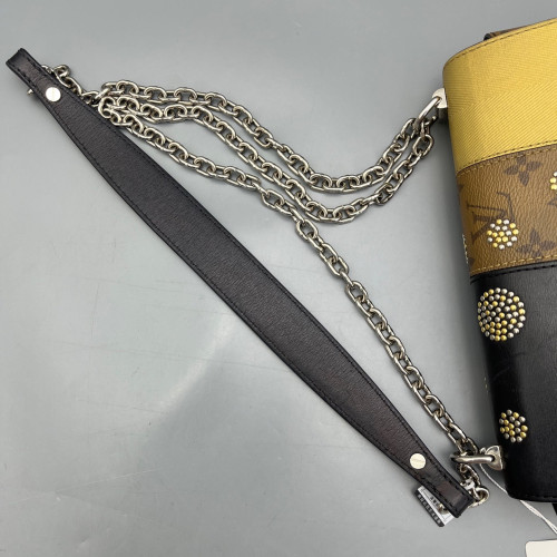 Louis Vuitton Studded Twist PM Monogram Epi Black Brown Gold