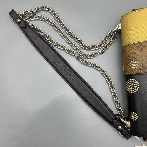 Louis Vuitton Studded Twist PM Monogram Epi Black Brown Gold