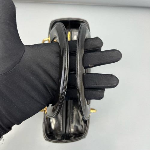 Dior Medium Lady Dior Patent Calfskin Black