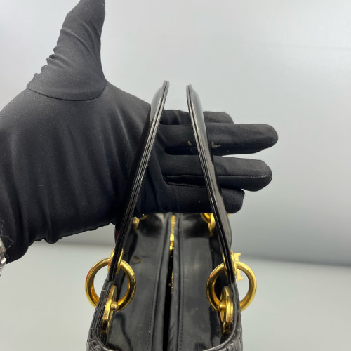 Dior Medium Lady Dior Patent Calfskin Black