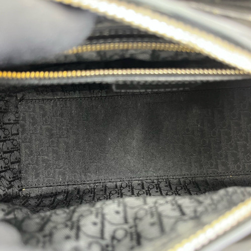 Dior Medium Lady Dior Patent Calfskin Black