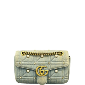 Gucci Small GG Marmont Denim Blue