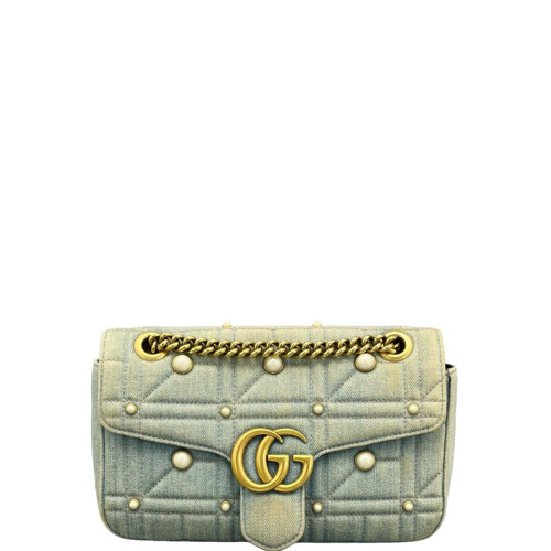 Gucci Small GG Marmont Denim Blue