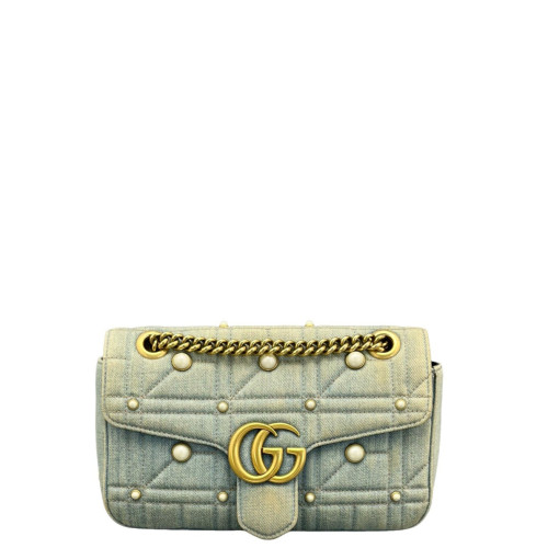 Gucci Small GG Marmont Denim Blue